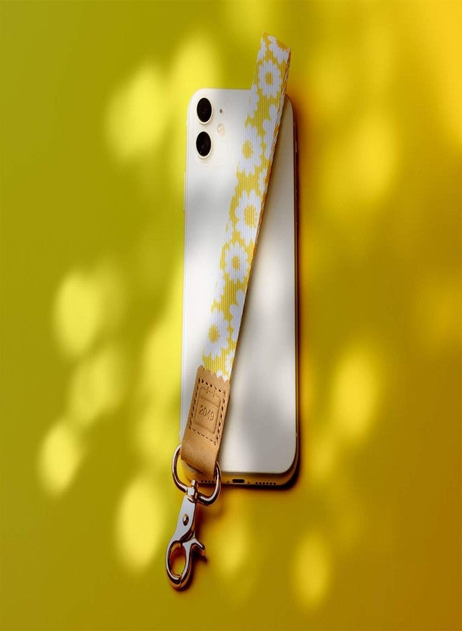 DQL Yellow Daisy Car keychain wristlet for women, wrist keychain strap womens lanyard for keys (Plumeria) - Image 2